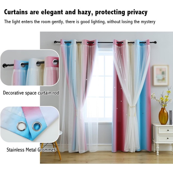 Anytime Dream Star Blackout Curtains..purple..blackout..1 panel..52x84..(NWT) - Picture 5 of 8